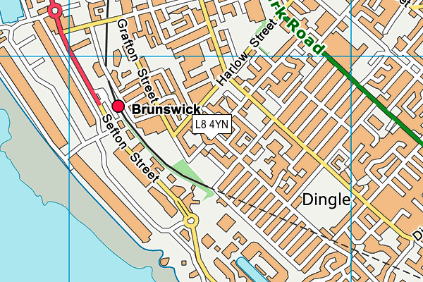 L8 4YN map - OS VectorMap District (Ordnance Survey)