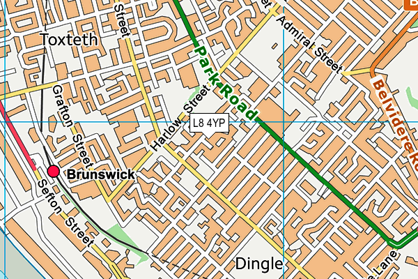 L8 4YP map - OS VectorMap District (Ordnance Survey)