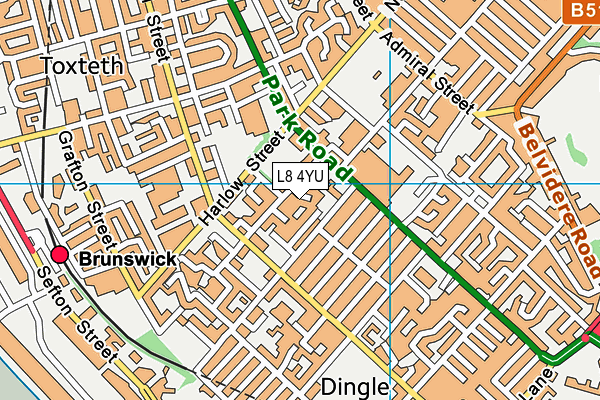 L8 4YU map - OS VectorMap District (Ordnance Survey)