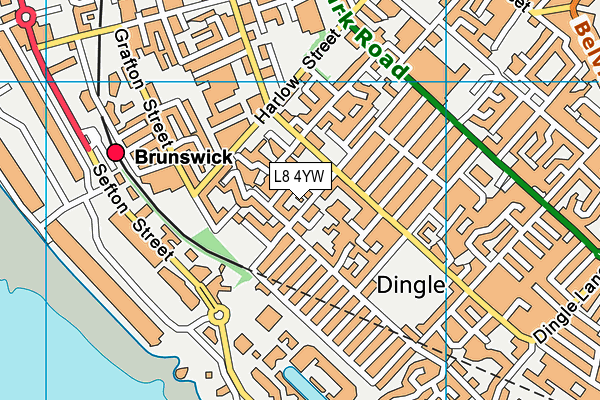 L8 4YW map - OS VectorMap District (Ordnance Survey)