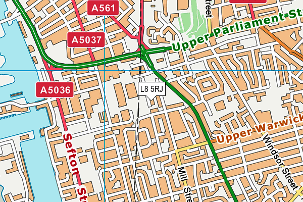 L8 5RJ map - OS VectorMap District (Ordnance Survey)