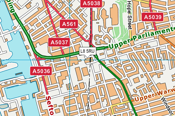 L8 5RU map - OS VectorMap District (Ordnance Survey)