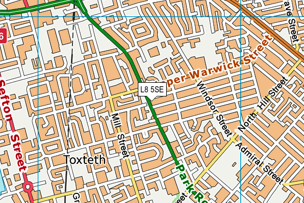 L8 5SE map - OS VectorMap District (Ordnance Survey)