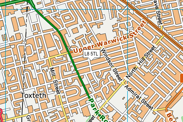 L8 5TL map - OS VectorMap District (Ordnance Survey)
