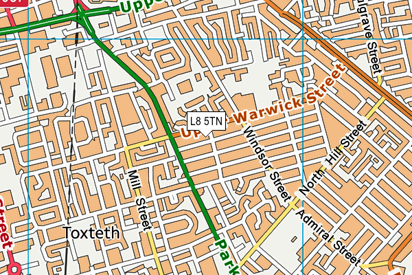 L8 5TN map - OS VectorMap District (Ordnance Survey)