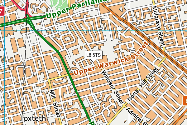L8 5TS map - OS VectorMap District (Ordnance Survey)