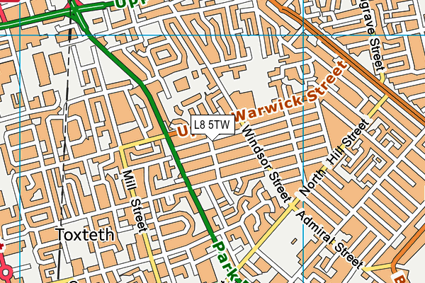 L8 5TW map - OS VectorMap District (Ordnance Survey)