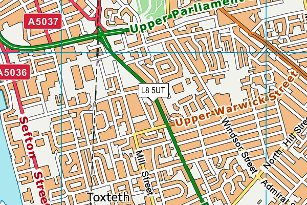 L8 5UT map - OS VectorMap District (Ordnance Survey)