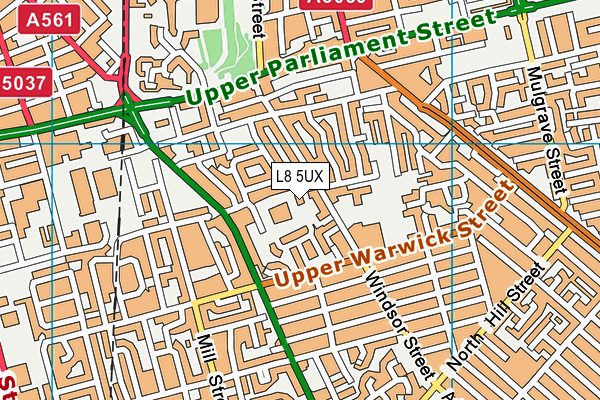 L8 5UX map - OS VectorMap District (Ordnance Survey)