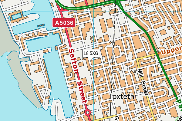 L8 5XG map - OS VectorMap District (Ordnance Survey)