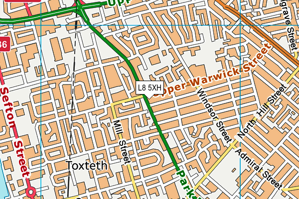 L8 5XH map - OS VectorMap District (Ordnance Survey)