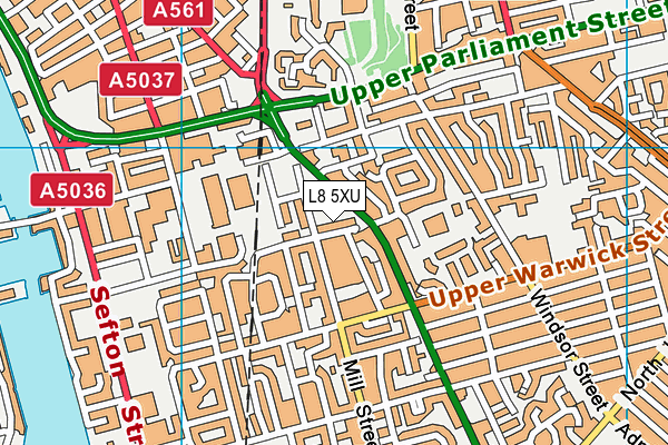 L8 5XU map - OS VectorMap District (Ordnance Survey)