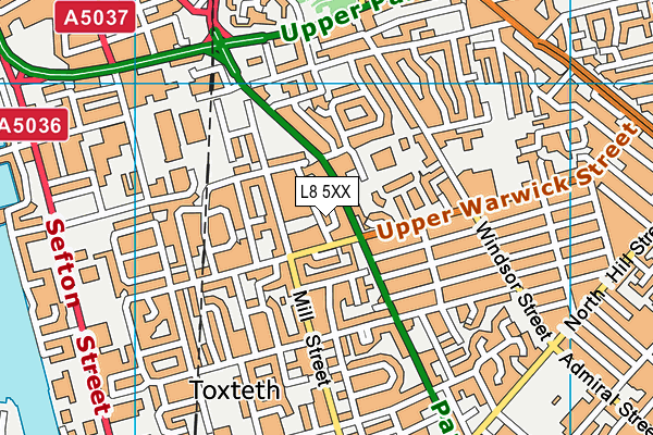 L8 5XX map - OS VectorMap District (Ordnance Survey)