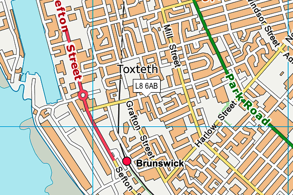 L8 6AB map - OS VectorMap District (Ordnance Survey)