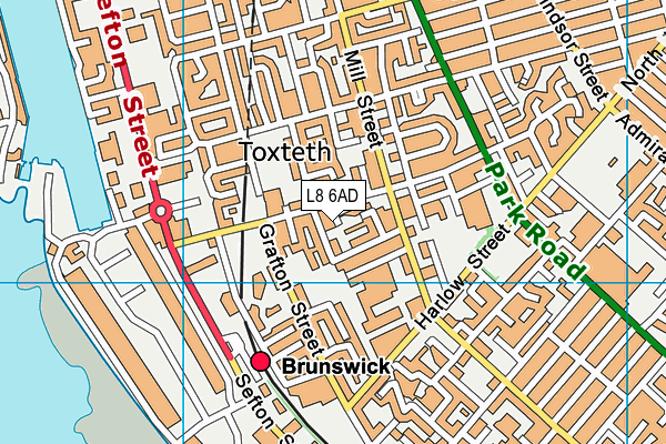 L8 6AD map - OS VectorMap District (Ordnance Survey)