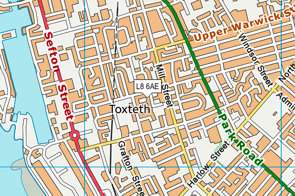 L8 6AE map - OS VectorMap District (Ordnance Survey)