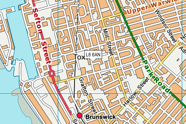 L8 6AN map - OS VectorMap District (Ordnance Survey)