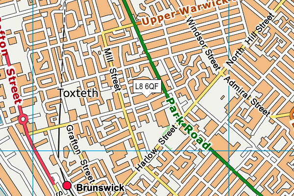 L8 6QF map - OS VectorMap District (Ordnance Survey)