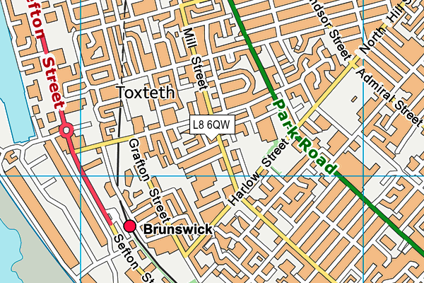 L8 6QW map - OS VectorMap District (Ordnance Survey)