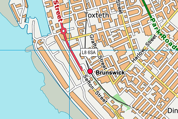 L8 6SA map - OS VectorMap District (Ordnance Survey)