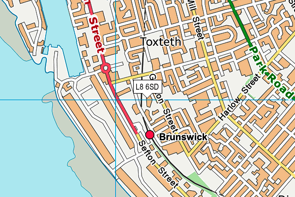 L8 6SD map - OS VectorMap District (Ordnance Survey)