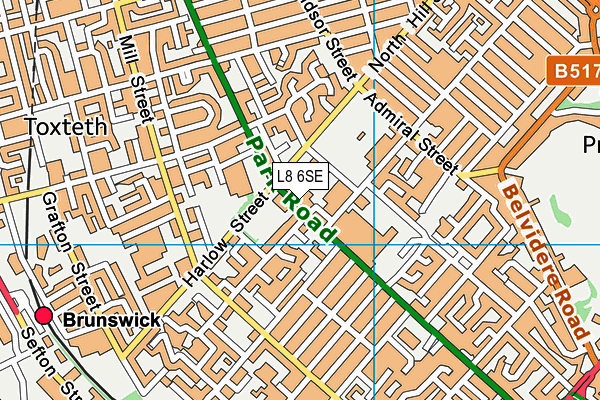 L8 6SE map - OS VectorMap District (Ordnance Survey)