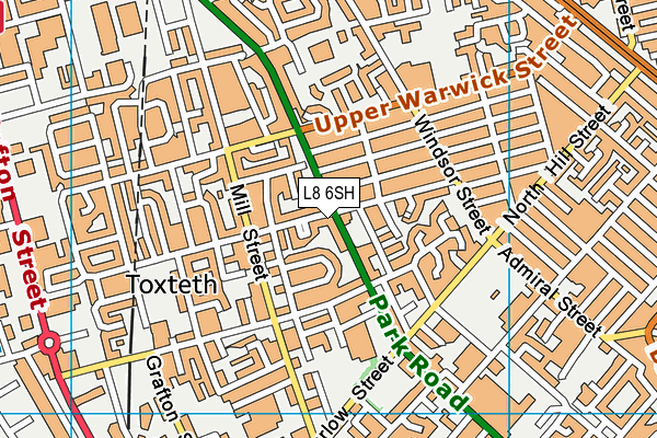 L8 6SH map - OS VectorMap District (Ordnance Survey)