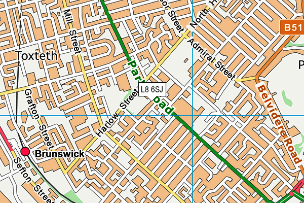 L8 6SJ map - OS VectorMap District (Ordnance Survey)
