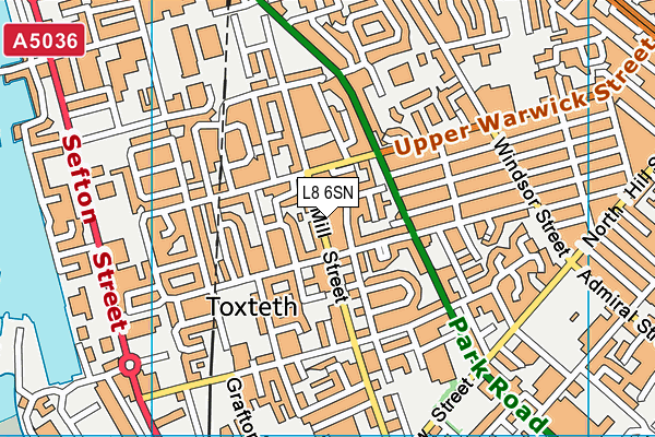 L8 6SN map - OS VectorMap District (Ordnance Survey)