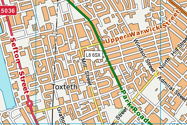 L8 6SX map - OS VectorMap District (Ordnance Survey)