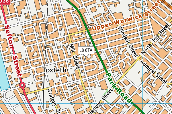 L8 6TA map - OS VectorMap District (Ordnance Survey)