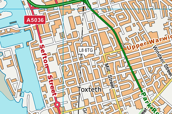L8 6TG map - OS VectorMap District (Ordnance Survey)