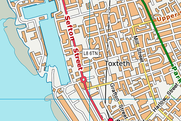 L8 6TN map - OS VectorMap District (Ordnance Survey)