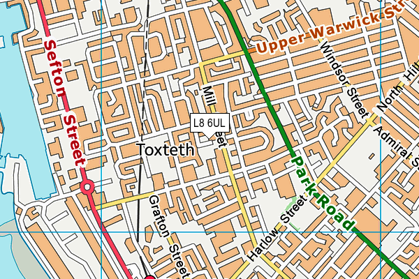 L8 6UL map - OS VectorMap District (Ordnance Survey)