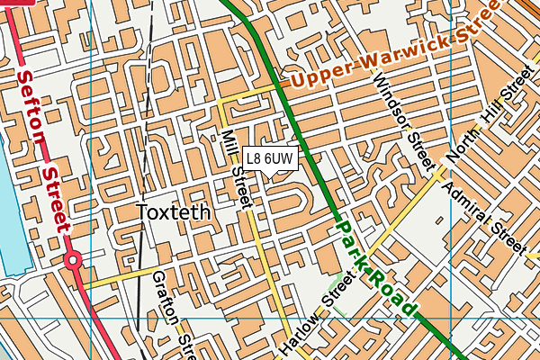 L8 6UW map - OS VectorMap District (Ordnance Survey)