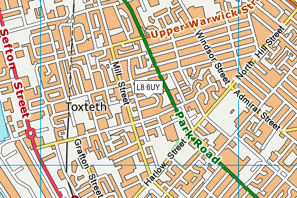 L8 6UY map - OS VectorMap District (Ordnance Survey)