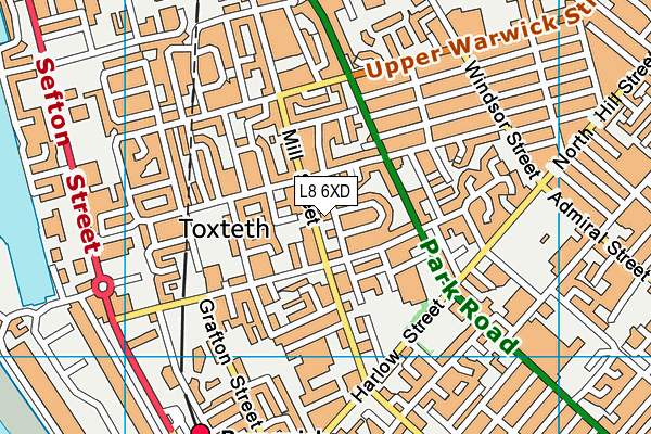 L8 6XD map - OS VectorMap District (Ordnance Survey)