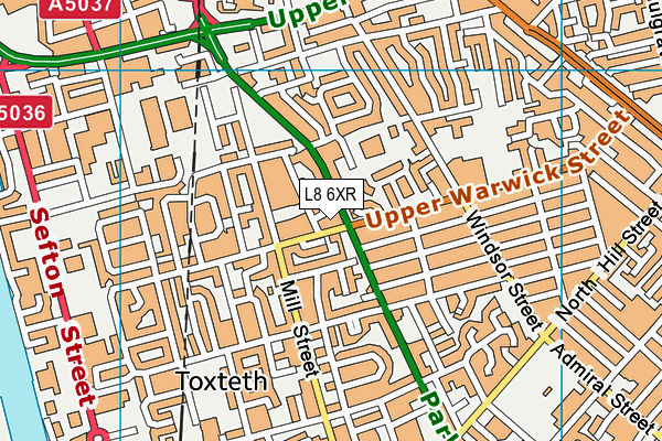 L8 6XR map - OS VectorMap District (Ordnance Survey)