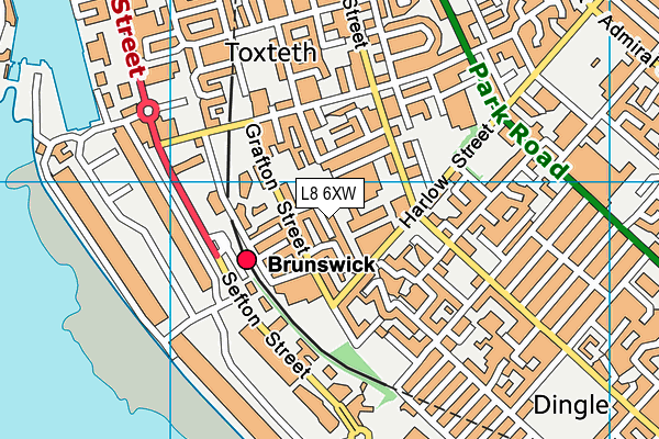 L8 6XW map - OS VectorMap District (Ordnance Survey)