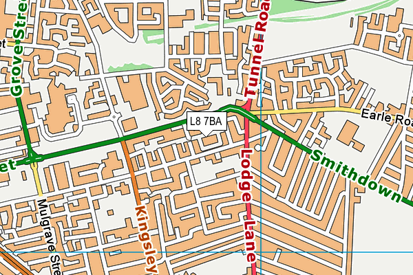 L8 7BA map - OS VectorMap District (Ordnance Survey)