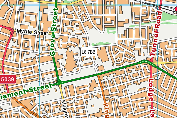 L8 7BB map - OS VectorMap District (Ordnance Survey)