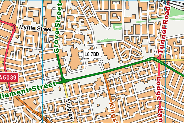 L8 7BD map - OS VectorMap District (Ordnance Survey)