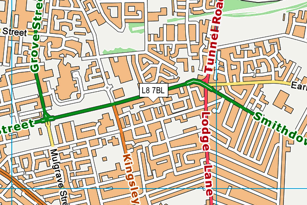 L8 7BL map - OS VectorMap District (Ordnance Survey)
