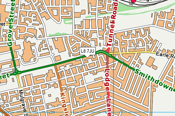 L8 7JU map - OS VectorMap District (Ordnance Survey)