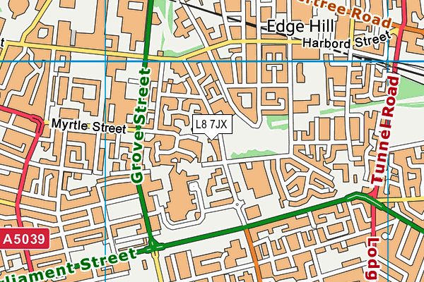 L8 7JX map - OS VectorMap District (Ordnance Survey)