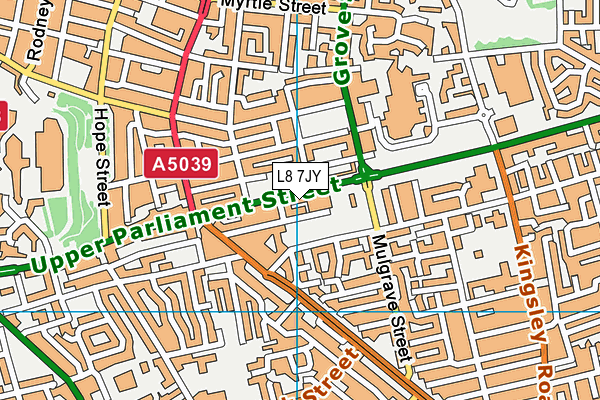 L8 7JY map - OS VectorMap District (Ordnance Survey)