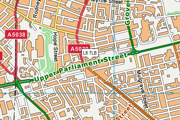 L8 7LB map - OS VectorMap District (Ordnance Survey)