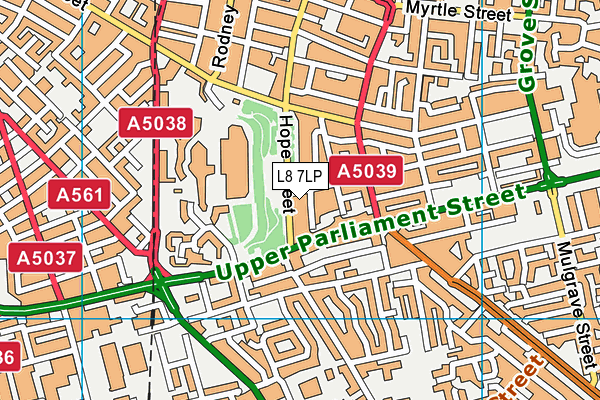 L8 7LP map - OS VectorMap District (Ordnance Survey)