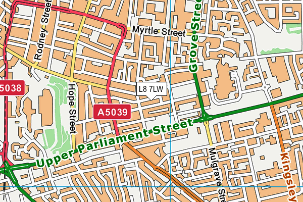 L8 7LW map - OS VectorMap District (Ordnance Survey)