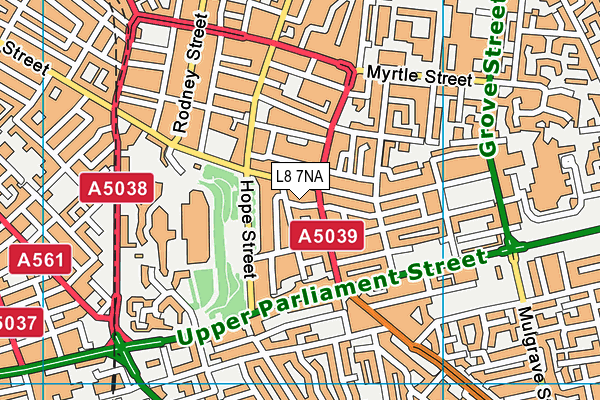 L8 7NA map - OS VectorMap District (Ordnance Survey)